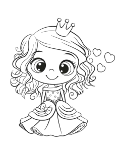 Princess Large Eyes Cute Tracing Shape Pdf, Free Vectors File